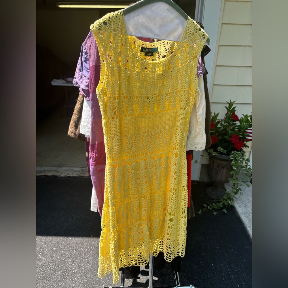 Ralph Lauren Yellow Crochet Dress